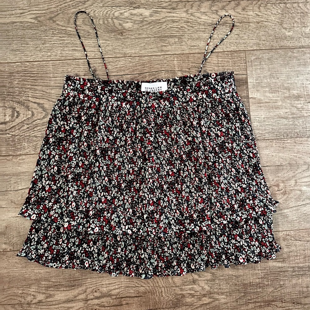 10 Crosby Derek Lam Floral Square Neck Sleeveless Top Size 2